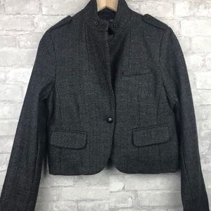 American Eagle | Herringbone Wool Jacket Black